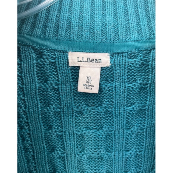 L.L.bean Women's Double L Cable Sweater Zip Cardigan size XL - Picture 6 of 7
